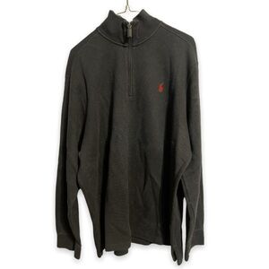 Vintage Polo Sweater Ralph Lauren Estate Cotton French Rib Quarter Zip